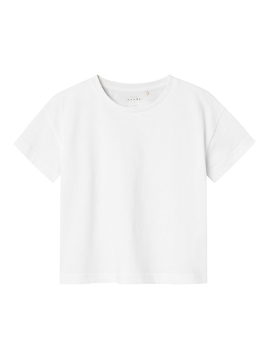 NAME IT KIDS - NKF VITA SS SHORT BOXY TOP - Bright White