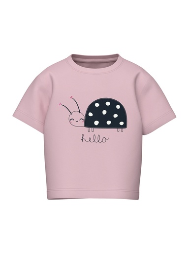 NAME IT MINI - NMF VILINSE SS LOOSE TOP - Parfait Pink Ladybug
