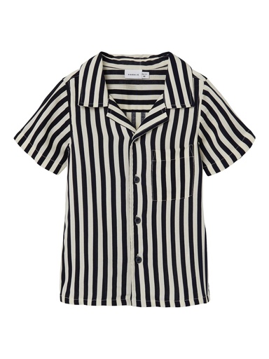 NAME IT MINI - NMM FERANE SS SHIRT BOX - Dark Sapphire Stripes