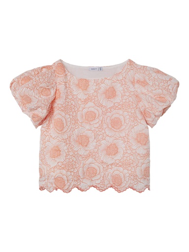 NAME IT KIDS - NKF SAUMA SS SHORT TOP - Cantaloupe