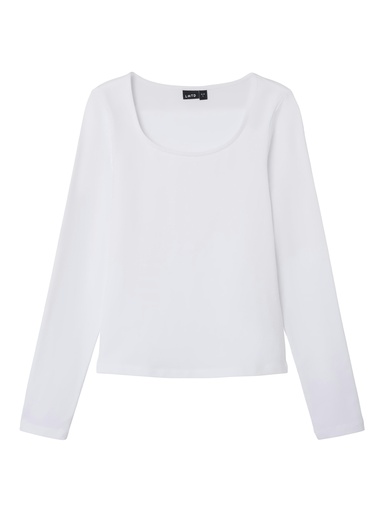 LMTD - NLF NOVE LS DEEP O-NECK SHORT TOP NOOS - Bright White