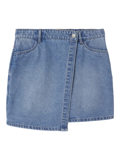 LMTD - NLF TALLI DNM SHORT WRAP SKIRT - Light Blue Denim