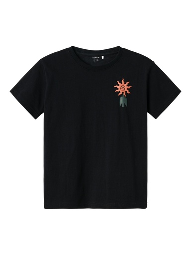 NAME IT KIDS - NKM LASKINE SS LOOSE TOP - Black
