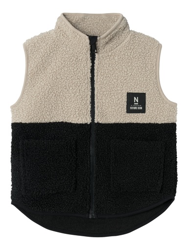 NAME IT KIDS - NKM LAKET TEDDY WAISTCOAT - Black PURE CASHMERE