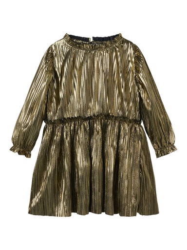 NAME IT MINI - NMF RITALLICA LS DRESS PB - Gold Colour