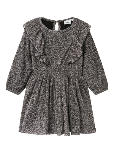 NAME IT MINI - NMF RISARI LS DRESS - Black LEO