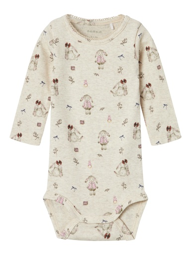 NAME IT BABY - NBF RABBIT M LS BODY - Peyote Melange