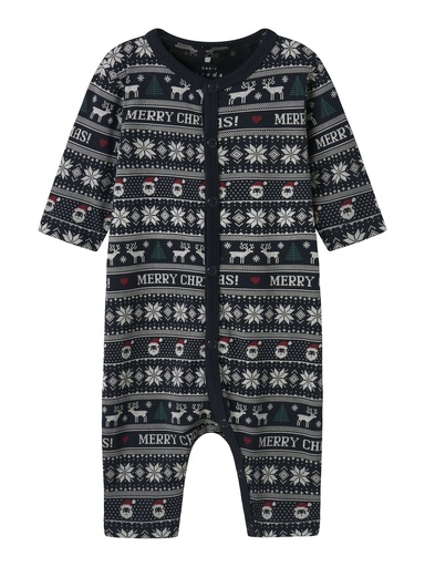 NAME IT BABY - NBN VISMAS LS NIGHTSUIT - Dark Sapphire Merry Christmas