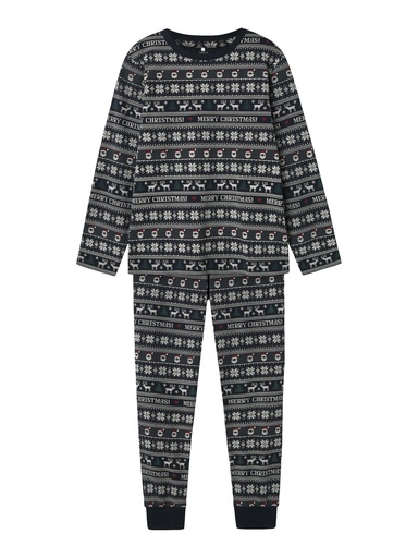NAME IT KIDS - NKN VISMAS LS NIGHTSET - Dark Sapphire Merry Christmas