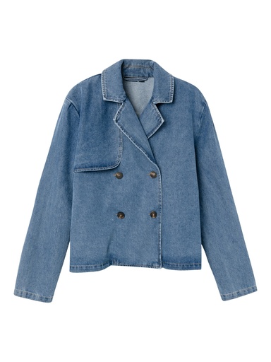 LMTD - NLF SKATIZZA DNM SHORT TRENCHCOAT - Medium Blue Denim