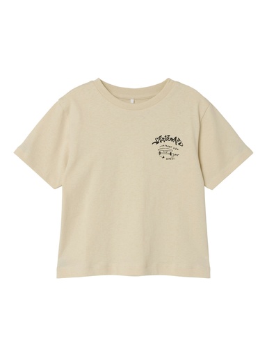 NAME IT MINI - NMM LASSO NREG SS TOP - White Swan BLACK