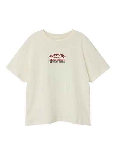 NAME IT MINI - NMM LASSO NREG SS TOP - White Swan RED