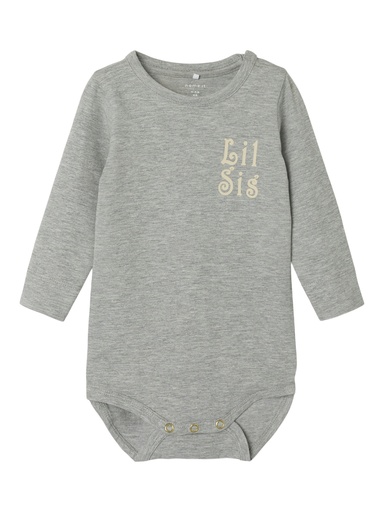 NAME IT BABY - NBF LABY LS BODY - Grey Melange