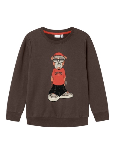 NAME IT KIDS - NKM OKLOKKEN LS SWEAT BRU BOX - Bracken