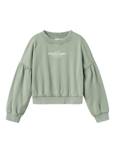 NAME IT KIDS - NKF OTYLLE LS SHORT NREG SWEAT BRU - Lily Pad