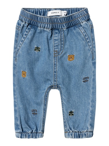 NAME IT BABY - NBM BEN U-SHAPE R EMB JEANS 6621-BY O - Medium Blue Denim