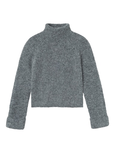 LMTD - NLF NULO LS SHORT TURTLENECK KNIT - Dark Grey Melange