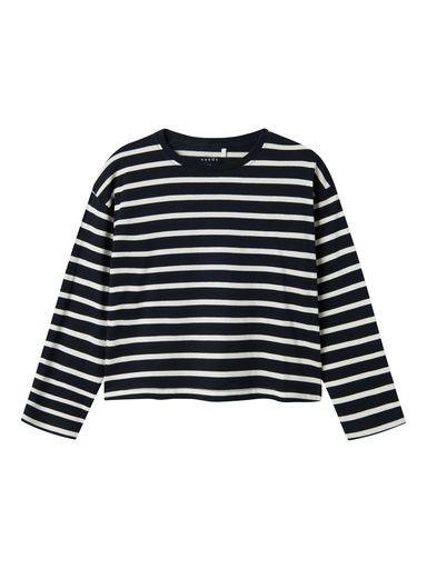 NAME IT KIDS - NKF VITA LS SHORT RLX TOP - Dark Sapphire Jet Stream