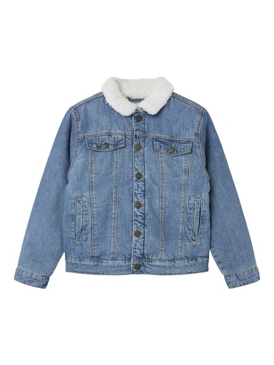 NAME IT KIDS - NKM JACK TEDDY DNM JACKET 1101-OV N - Medium Blue Denim