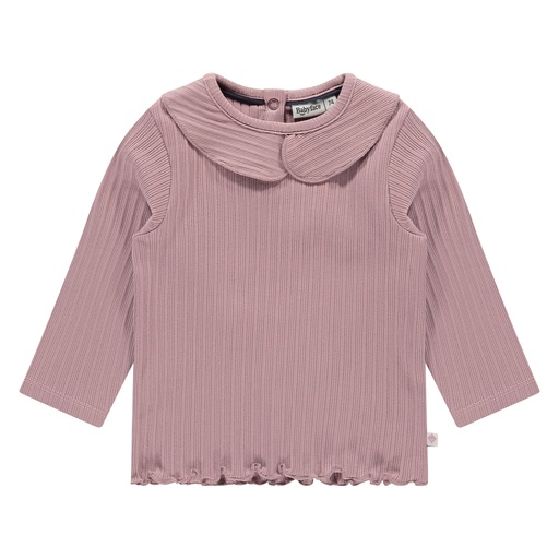 Babyface - baby girls rib t-shirt longsleeve - rosewood - BBE24628644