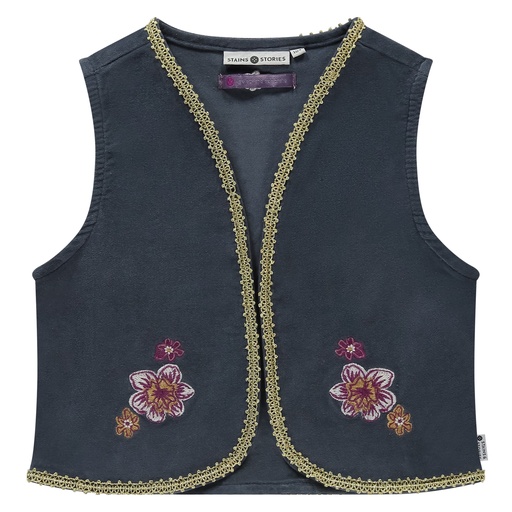 Stains & Stories - girls gilet - dark blue - SSA24608590