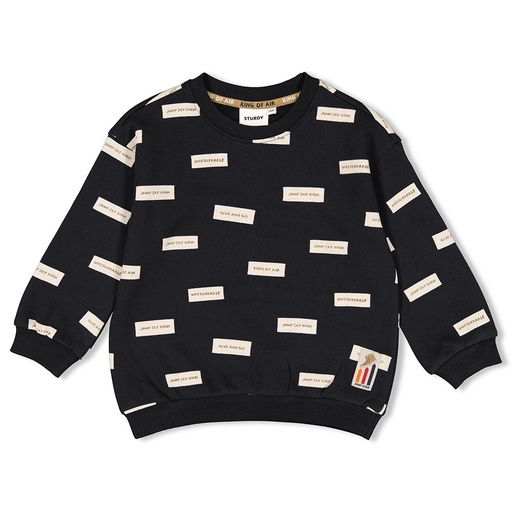 Sturdy - Sweater AOP - Jump For Joy - Antraciet - 71600571