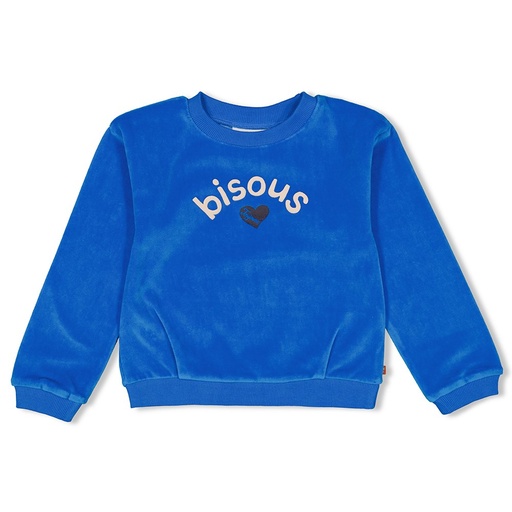 Jubel - Sweater Velours - Amour Toujours - Blauw - 91600391