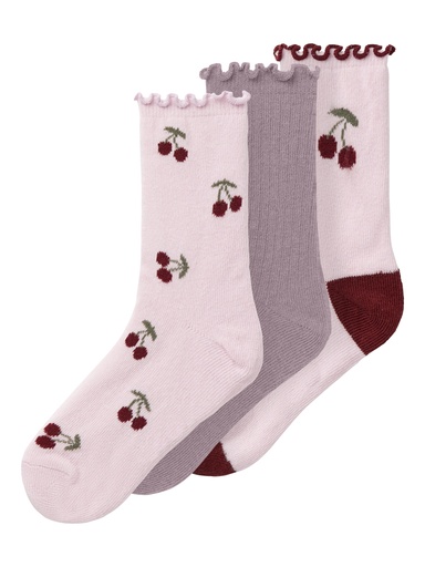 NAME IT MINI - NMF BITTA 3P SOCK - Winsome Orchid Elderberry/Winsome Orchid