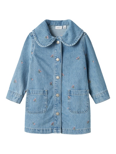 NAME IT MINI - NMF PIPER LS DNM DRESS 3614-ZA B - Light Blue Denim