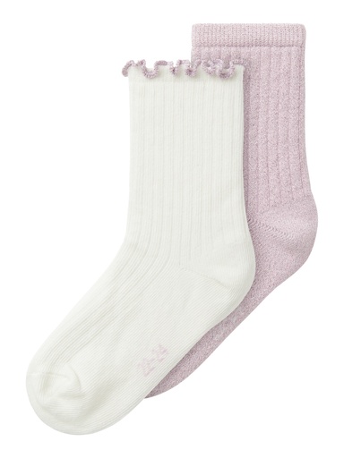NAME IT MINI - NMF TUTTI 2P SOCK - Winsome Orchid Cloud Dancer