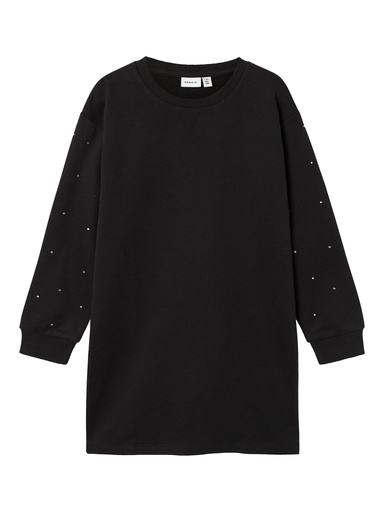 NAME IT KIDS - NKF RELUM LS NREG SWEAT DRESS BRU - Black