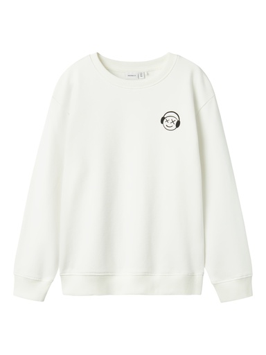 NAME IT KIDS - NKM BEARNE LS NREG SWEAT UNB - Cloud Dancer BLACK