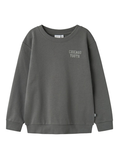 NAME IT KIDS - NKM BEBOB LS NREG SWEAT UNB BOX - Lava Smoke