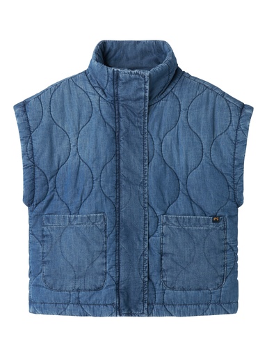 NAME IT KIDS - NKF SIENNA PADDED DNM VEST 3116-PA T - Medium Blue Denim