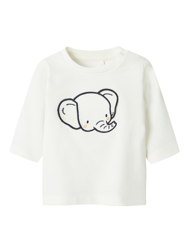 NAME IT BABY - NBM BROR LS TOP - Cloud Dancer