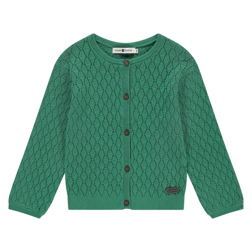 Stains & Stories - girls cardigan - grass - SSA25208320-SSA-00034