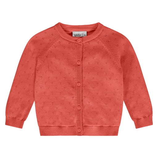 Babyface - baby girls knitted cardigan - grapefruit - BBE25128300-BBE-00217