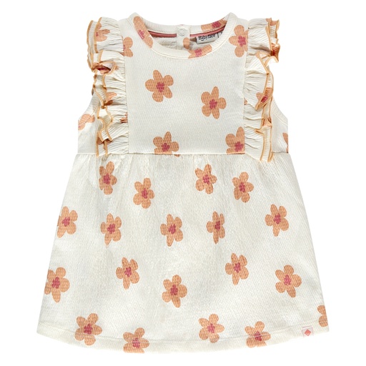 Babyface - baby girls dress short sleeve - creme - BBE25228724-BBE-00146