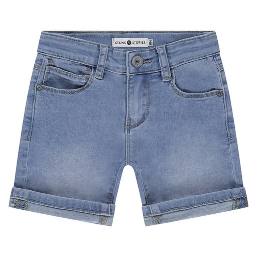 Stains & Stories - boys denim short - fresh blue denim - SSA25107219-SSA-00056