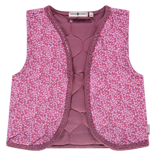 Stains & Stories - girls gilet - burgundy - SSA25108410-SSA-00053