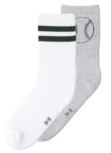 NAME IT KIDS - NKM DALE 2P SOCK - Light Grey Melange Bright White