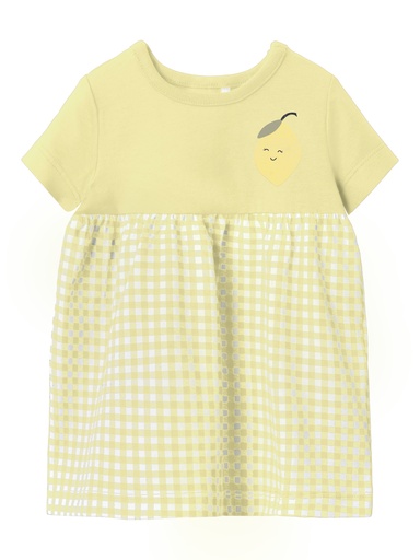 NAME IT BABY - NBF FUNNY SS DRESS BOX - Pastel Yellow