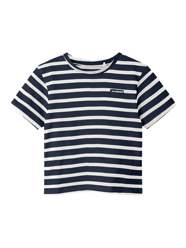 NAME IT MINI - NMF DRIBE NREG SS TOP - Navy Blazer Cloud Dancer