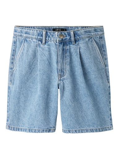 LMTD - NLF KIM DNM NW LONG PLEAT SHORTS - Medium Blue Denim