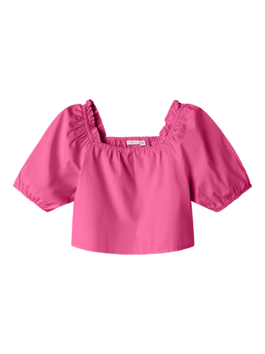 NAME IT KIDS - NKF FABOW CROPPED SS TOP - Carmine Rose