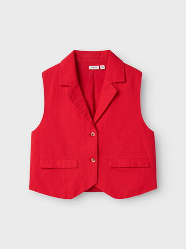 NAME IT KIDS - NKF FALINNEN SHORT WAISTCOAT - Chinese Red