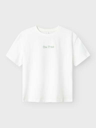 NAME IT KIDS - NKF FALAURA SS NREG TOP BOX - Bright White BRIGHT GREEN