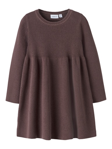 NAME IT MINI - NMF OLIVINE LS KNIT DRESS - Peppercorn