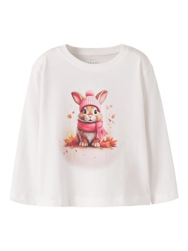NAME IT MINI - NMF VOTEA LS NREG TOP - Cloud Dancer Autumn Bunny