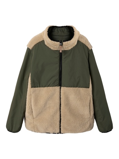 NAME IT KIDS - NKM MAGNUS SHERPA JACKET REV - Beetle